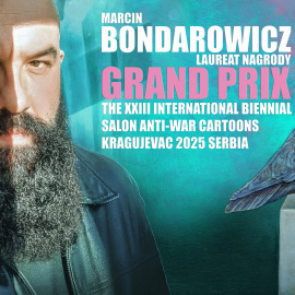 Marcin Bondarowicz laureatem nagrody Grand Prix Salonu Karykatury Antywojennej w Serbii